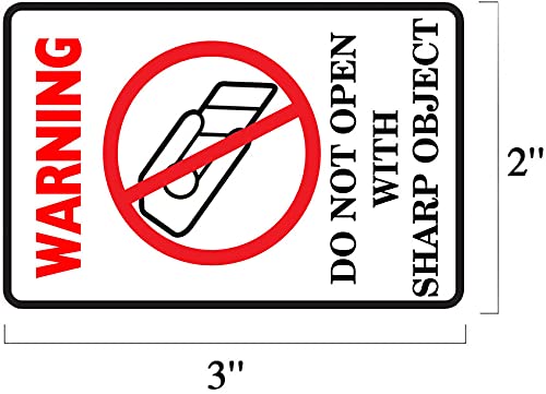 2x3 inch "Do Not Open with Sharp Object" Industrial Warning Labels International Special Handling Shipping Pallet Stickers 500pcs