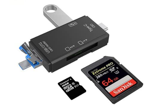 Storage Expansion Compatible with Fire TV Stick, Samsung, SD Card Reader File Transfer Kit for Firesticks, Media Devices, Gaming Systems, 3 in 1 Card Reader for SD Card, Micro SD (OTG Cable Included)
