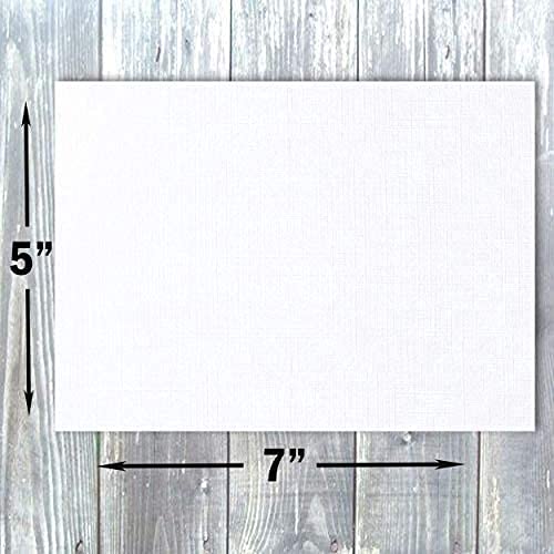 Hamilco 5x7 White Linen Cardstock Paper Blank Index Cards Flat Card Stock Heavyweight 100lb Cover 100 Pack 100 cards