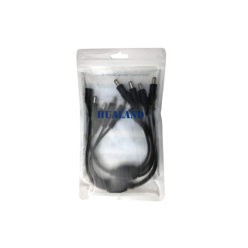 2 Pack Black 1 Female to 4 Male 5.5mm X 2.1mm CCTV DC Power Supply Splitter Cable