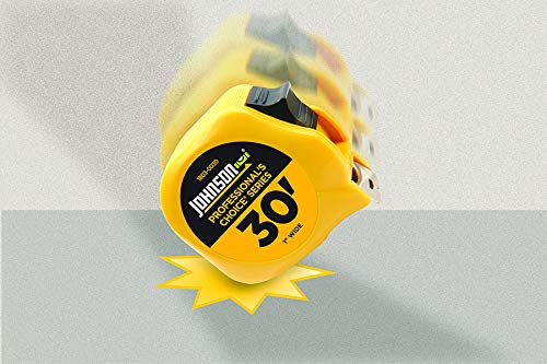 Johnson Level & Tool 1803-0030 Professional's Choice Power Tape, 30', Black/Yellow, 1 Tape