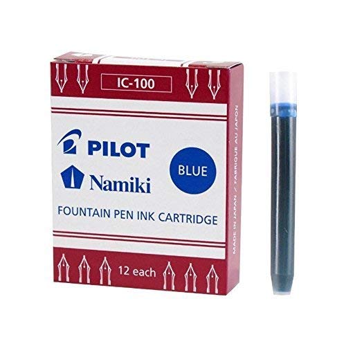 Pilot Namiki IC100 Fountain Pen Ink Cartridge (Pack of 24, Black/Blue) Pack of 24