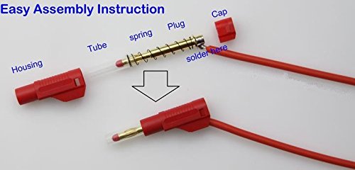 5Colors Retractable Sheath 4mm Banana Plug Male Stackable Wire Solder DIY Connectors Adapter for Electrical Testing 10Pcs 5 Colors