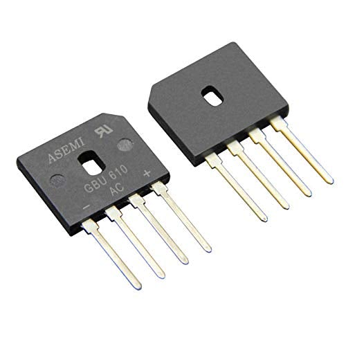 10x GBU610/GBU6M ASEMI Through Hole Bridge Rectifier Diode 6A 1000V High Frequency Medium Power for Monitorâ€¦
