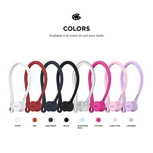 elago Ear Hooks Designed for AirPods Pro, AirPods 3 and AirPods 1, 2, Anti-Slip Earbud Accessories, Comfortable Fit, Ergonomic Design, Durable TPU Construction, Perfect for Exercising [White] White