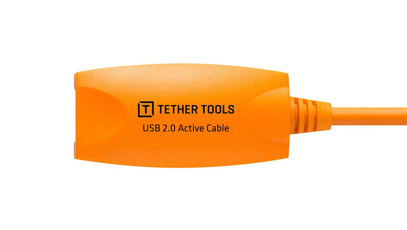 Tether Tools TetherPro USB 2.0 to USB Female Active Extension Cable, 16' (5m), High-Visibility Orange