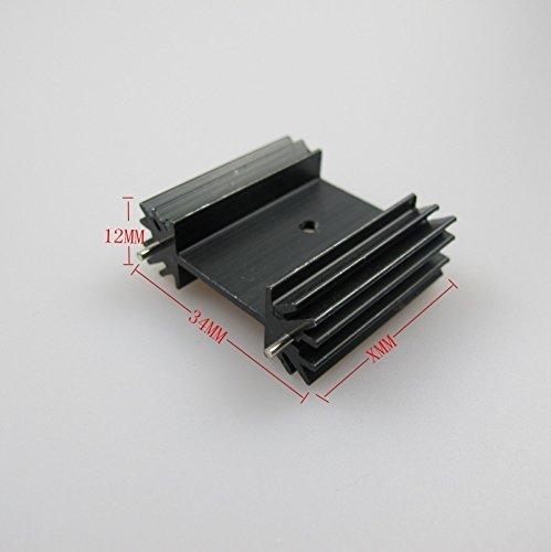 Easycargo To-220 Aluminium Heatsink 25x34x12mm,TO220 Heat Sink for Cooling MOSFET SCR Power Voltage Regulator ICS (25mmx34mmx12mm) (Anodized Black 5-Pack) Anodized Black 5-Pack