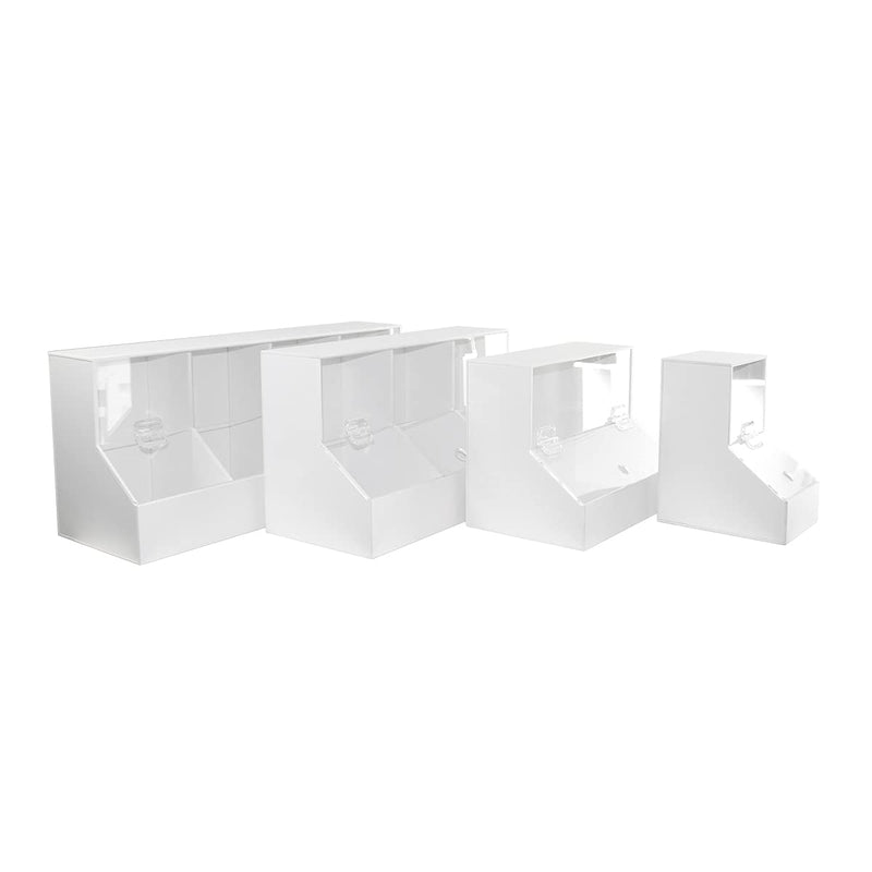 TrippNT 50408 White PVC Plastic Small Dispensing Bin with 1 Compartment, 5.25" Width x 9.25" Height x 7.5" Depth