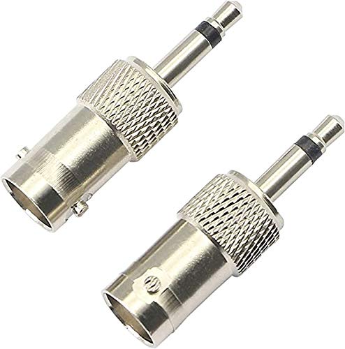 3.5mm Mono to BNC Adapter, BNC Female Jack to 1/8" TS Male Plug Nickel-Pated Bidirection Connector for Antenna Radio CCTV DVR Camera and More (4 Pack)