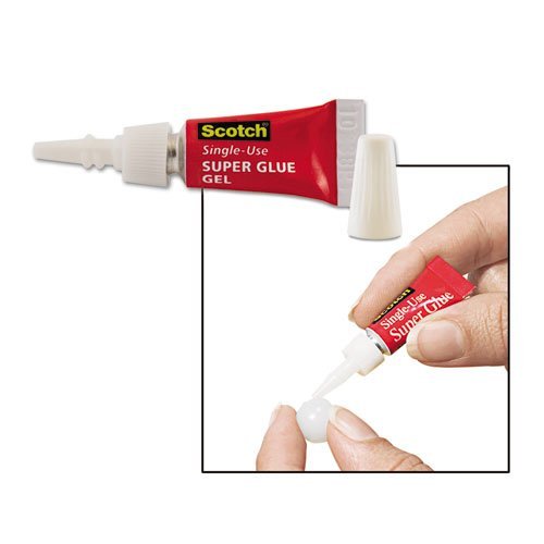 Scotch AD119 Single Use Super Glue, 1/2 Gram Tube, No-Run Gel, 4/Pack