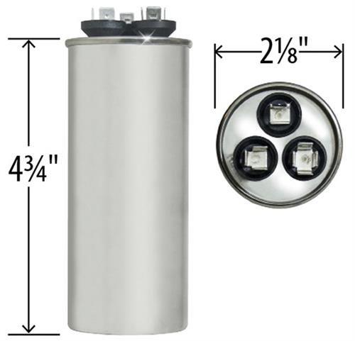 GE / Genteq 27L889 97F9851 - 45 + 5 uf MFD 440 Volt VAC Genteq Replacement Round Dual Run Capacitor