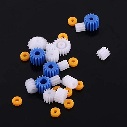 26pcs Plastic Spindle Worm Gear Set Assorted Plastic Shaft for Aircraft Car Model DIY Robot Gear Kit White Blue Spindle Gears 2MM/2.3MM/3MM/3.17MM/4MM