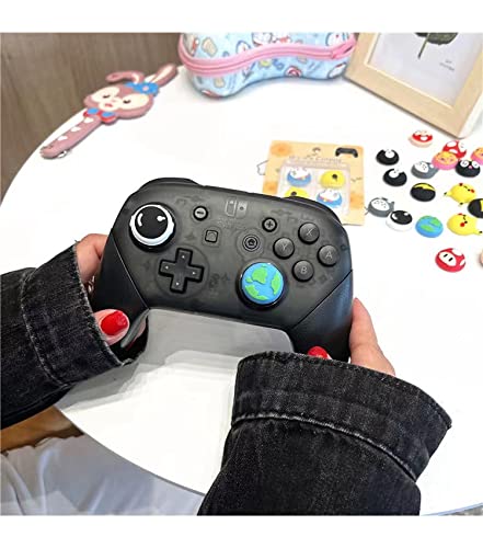 PERFECTSIGHT 4 Pcs Cute Thumb Grip Caps for PS5/PS4/Xbox One/360/NS PRO Controller, Anime Theme Analog Stick Thumbsticks Caps, Silicone Thumb Stick Grip Cap Joystick Button Cover (Luna) Black Luna
