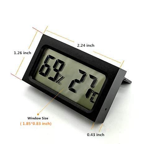 Pinmu 4-Pack Mini Digital Electronic Temperature Humidity Meters Gauge LCD Indoor Humidity Monitoring Display. for Cars, Bedrooms, Baby Rooms, Etc. Bk