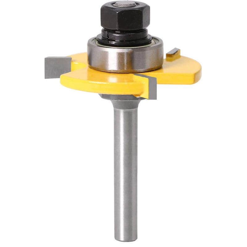 APLUS 2-piece Groove and Tongue Tongue and Groove Set Router Bit Set Router Bit Set Woodworking Disc Groove Cutter Wood Cutter Tool for Engraving Machine Trimming Machine (Ø = 8mm) Ø = 8mm