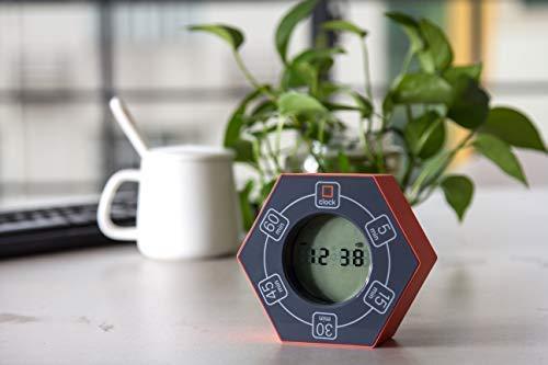 Home & Office Timer with Clock, 5,15, 30, 45, 60 Minute Preset Countdown Timer, Easy-to-Use Time Management Tool (Orange) 60-Min Timer Orange - 5, 15, 30, 45, 60 Min