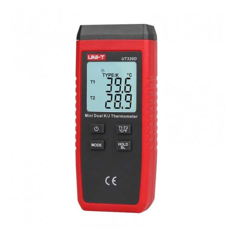 UNI-T UT320D Series UT320 Mini Contact Thermometer, Dual Channel, -50°C to 1300°C