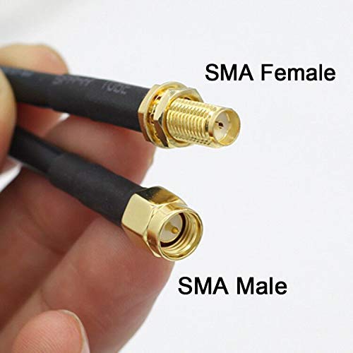 YOTENKO 20-Meter(65.6 Ft) rg58 Coax Cable SMA Male to SMA Female Low Loss RF Jumper Two-Way Radio Applications Pure Copper 50 ohm SMA Antenna Extension Cable â€¦ 20M cable