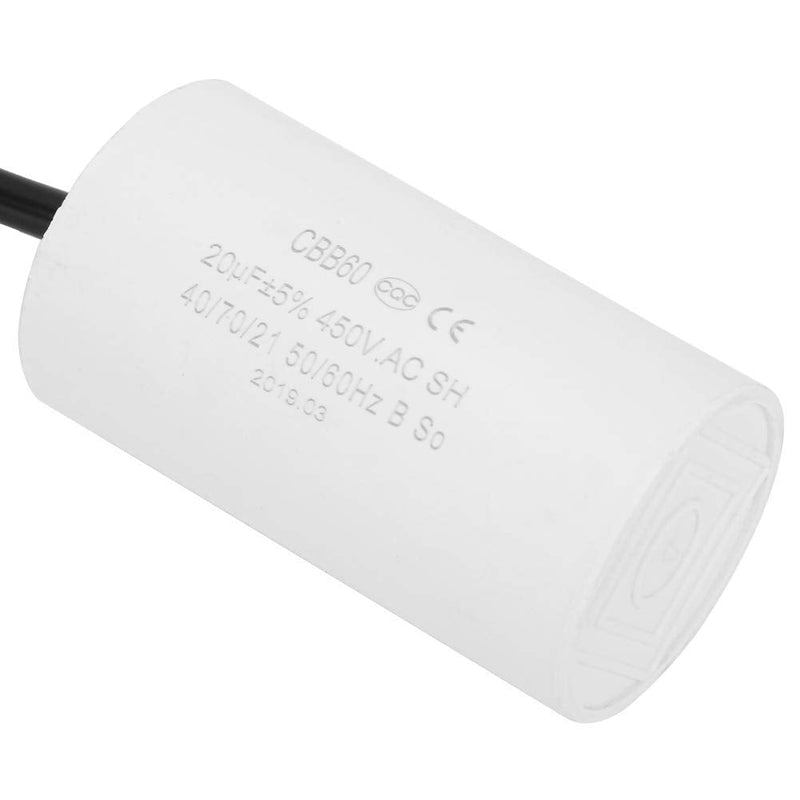 Starting capacitor, CBB60 capacitor 20µf 450V capacitor motor starting capacitor motor running capacitor microfarad capacitor with wire line CBB60 450V 20uF cable