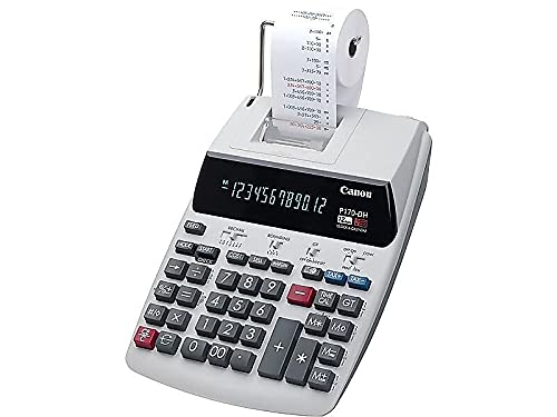 Canon P170DH3 12-Digit Desktop Printing Calculator, White