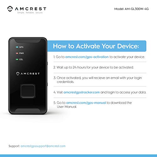 Amcrest GPS GL300 GPS Tracker for Vehicles (4G LTE) - Portable Mini Hidden Real-Time GPS Tracking Device for Vehicles, Cars, Kids, Pets, Assets, Text/Email/Push Alerts, Twin Magnet Weatherproof Case