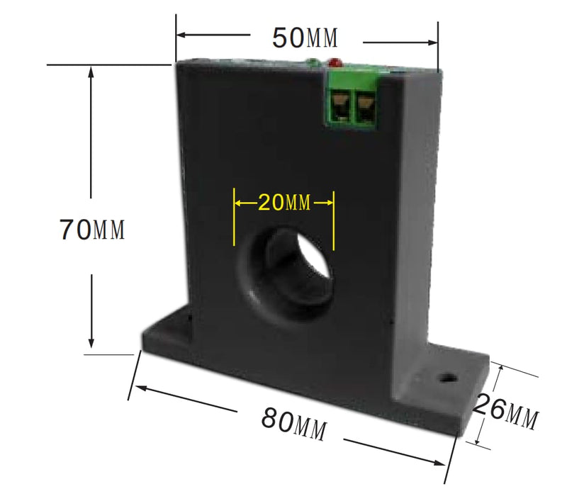 Current Sensing Relay AC Current Sensing Switch 0-200A Normally Open Amp Sensor Monitoring Relay (M3080) M3080