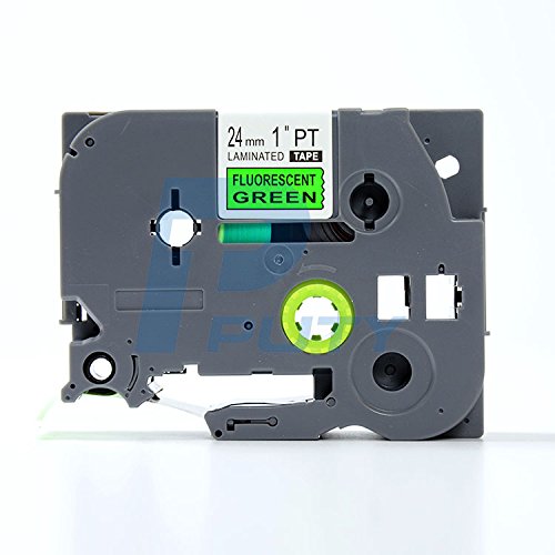 IDIK 1PK Black on Green Fluorescent Laminated Label Tape Compatible for Brother P-Touch TZe-D51 TZ D51 Tze D51(24mm x 8m)