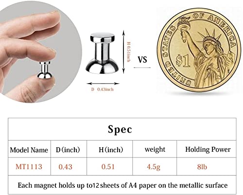 Refrigerator Magnets, Fridge Magnets,Strong Magnetic Push Pins,Magnetic Thumbtack, Strong Holding Power,Houlding up Pictures or Cards, 20 Packs 20Packs