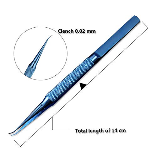 Tvoip 1Pcs Precision Titanium Alloy Tweezers Fly Line Fingerprint Forceps Clips for Electronic Components Copper Wire Picking Tools (BT-11 Curved Tweezers) BT-11 Curved Tweezers