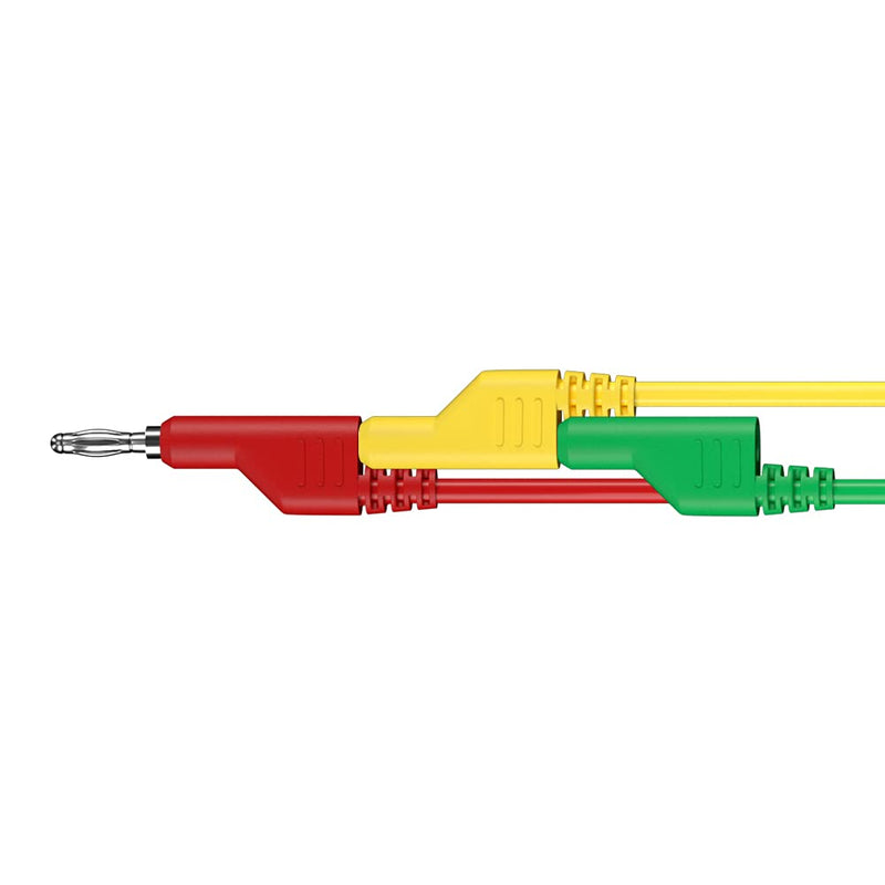CZJZDZ 5pcs 4mm Banana Plug to Banana Plug Test Leads Stackable Soft Electrical Test Cable Line Wire 3.3ft/1m for Multimeter 1000V J.70054