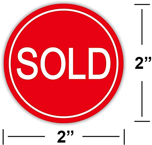 Round Dot 500/Roll - 2" Red Sticker Labels - Retail Pricing Inventory Control Retail Stickers (Red)