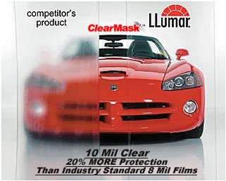 Llumar 10 Mil Clear Paint Protection Bulk Film Roll 6 inches X 48 inches