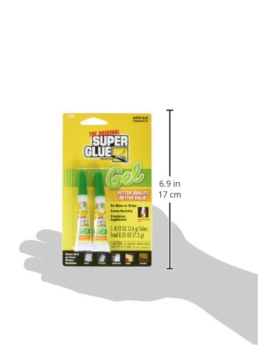 The Original Super Glue Cyanoacrylate Gel, 0.12 Oz Each, 2 Tubes 1