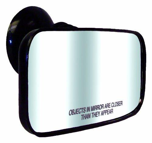 CIPA 11050 Suction Cup Rearview Mirror, Black, 8" W x 4" H