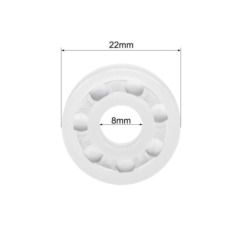 uxcell 608 PP Plastic Bearings 8x22x7mm Glass Ball Nylon Cage Pack of 5