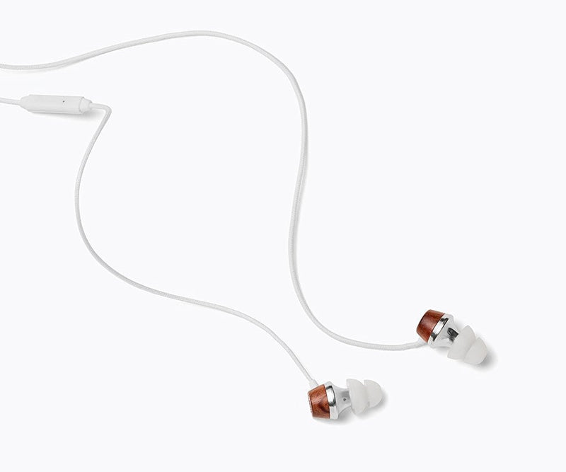 Symphonized ALN Premium Genuine Wood in-Ear Noise-isolating Headphones, Earbuds, Earphones with Mic (White) White