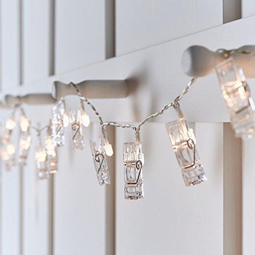 Charmed Battery Operated Fairy String Lights LED Photos Clips Lights in Warm White (40 LED) 40 LED