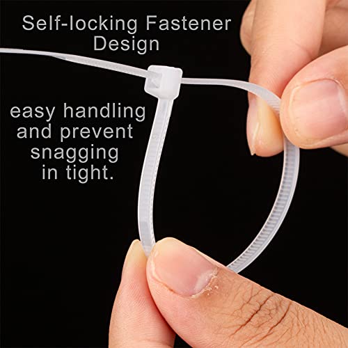 Cable Ties,8 inch Clear Zip Ties,100 Pcs Self-locking Nylon Ties, (200 mm) Wire Ties, Zip Ties Heavy Duty, Can be Used for Circuit Fastening and Water Pipe Lashing