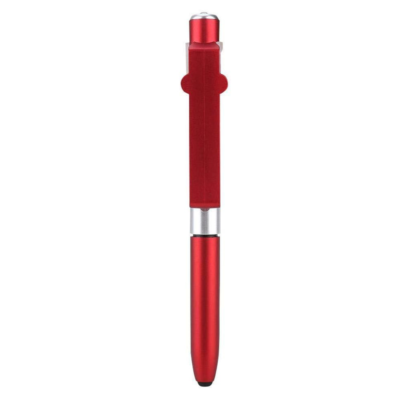 ASHATA Capacitive Pen, 4 in 1 Touch Screen Capacitive Ballpoint Pens with LED Light for Tablet,Foldable Capacitive Touch Pen Stylus Pen/Cell Phone Holder Stand(Red)