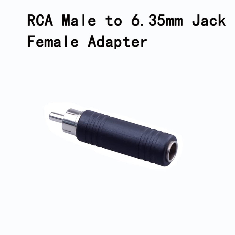 6.35mm to RCA Adapter RCA Male Plug to 6.35mm 1/4 Inch Mono Female Audio Mic Plug Adapter Jack Converterr (3 Pack)