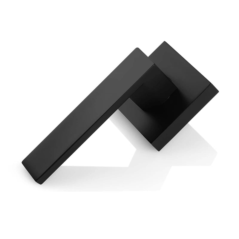 Probrico [Pack of 1]Door Lever Dummy Lever Door Handle for Closets French Doors,Square Dummy Door Lever,Non-Turning Single Side Pull with Black Finish,Easy Installation Pull Only Lever Set 1 Pack Dummy-Half Knob