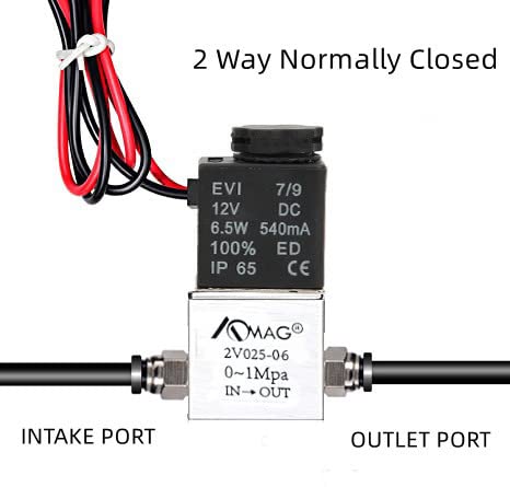 AOMAG® 1/8" 2 Way Normally Closed Pneumatic Aluminum Electric Solenoid Air Valve 12V DC