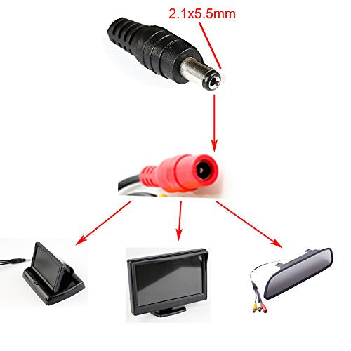 EKYLIN DC 5.5x2.1mm Car Charger 12V 12-Volt 24V 24-Volt Cigarette Lighter Power Supply Adapter Charger Cable for Car Truck Bus Van Boat