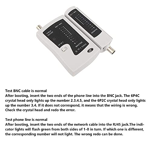 Cable Tester, Professional RJ45+BNC Cable Tester Fast Accurate Testing Network Phone Wire Test Tool