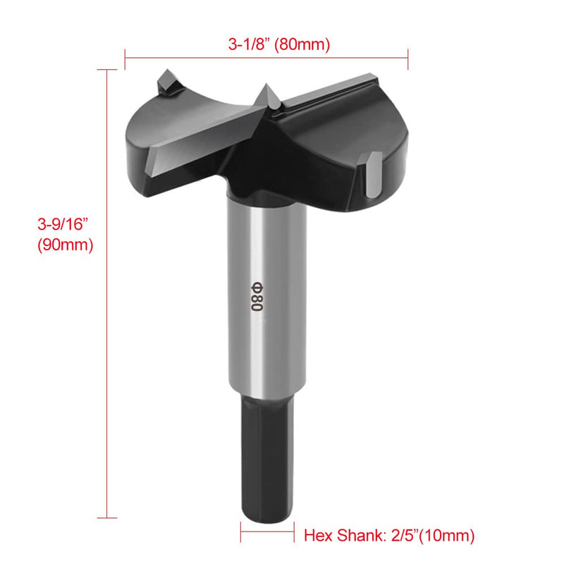 Tungsten steel Forstner drill bit 80 mm, ASNOMY Forstner drill bit, wood drill pot drill art drill for wood and hardwood…