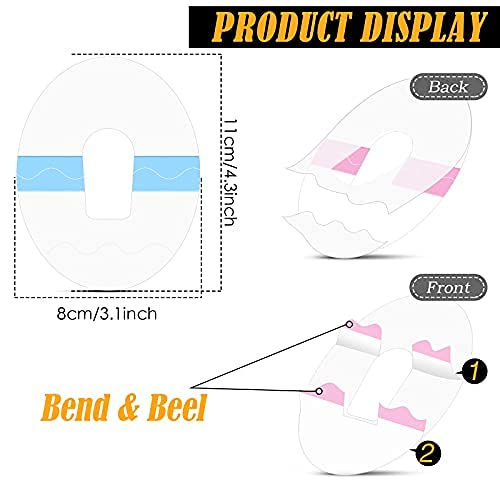 64 Pieces Shower Waterproof Patch Transparent Waterproof Adhesive Patches for G6 Overpatch Transparent Stickers Long Lasting Sweatproof Continuous Glucose Monitor Protection, Pink and Blue