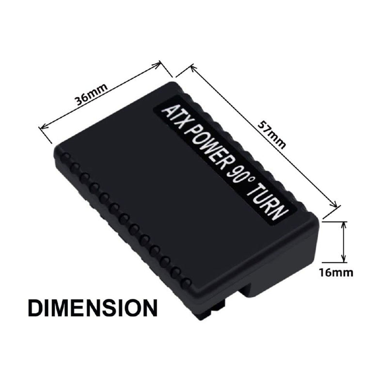 Cablecc Overmold 90 Degree ATX 24Pin Female to 24pin Male Power Adapter Mainboard Motherboard for Desktops PC Supply Overmold Type