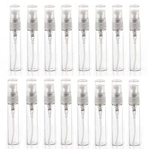Elfenstal- 25pcs Clear 5ml 1/6oz Glass Atomizer bottle Spray Refillable Perfume Empty Bottle Glass Clean Cloth for Travel Party Must Makeup Tool