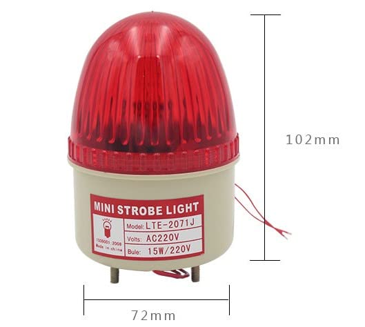 Othmro 1Pcs Warning Light Bulb Industrial Signal Tower Lamp Plastic Electronic Parts Flashing with Sound 24V Red LTE-2071J