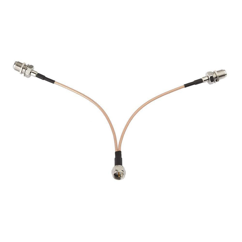 SUPERBAT F-Type Splitter Cable F Male to F Dual Female Coax Splitter Cable V-Type F Type TV Splitter Cable Satellite 50ohm 15cm(6 inches)